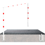 Height restriction barriers | stationary | fixed, 100 x 100 mm, for casting in concrete | total width: 4000 mm | clear height: approx. 2300 mm